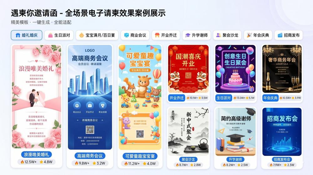 中式现代乔迁电子喜帖模板荒？这篇干货+工具，上千套模板直接抄作业